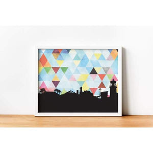 Kauai Hawaii geometric skyline - 5x7 Unframed Print / LightSkyBlue - Geometric Skyline
