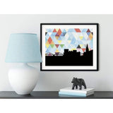 Kenmare Ireland geometric skyline - 5x7 Unframed Print / LightSkyBlue - Geometric Skyline