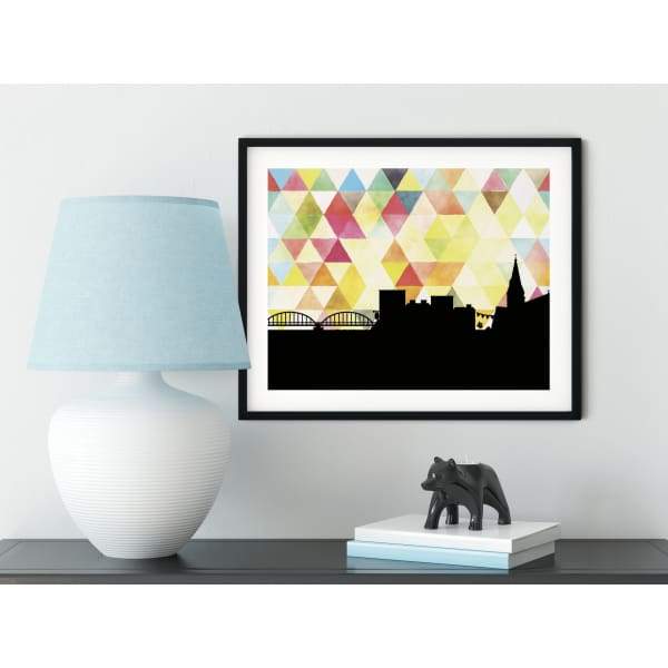 Kenmare Ireland geometric skyline - 5x7 Unframed Print / Yellow - Geometric Skyline