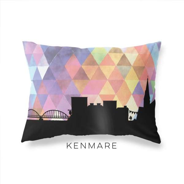 Kenmare Ireland geometric skyline - Pillow | Lumbar / RebeccaPurple - Geometric Skyline