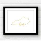 Kentucky Gold Foil Print - Gold Foil Print