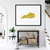 Kentucky ’home’ state silhouette - 5x7 Unframed Print / GoldenRod - Home Silhouette