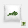 Kentucky ’home’ state silhouette - Pillow | Square / DarkGreen - Home Silhouette