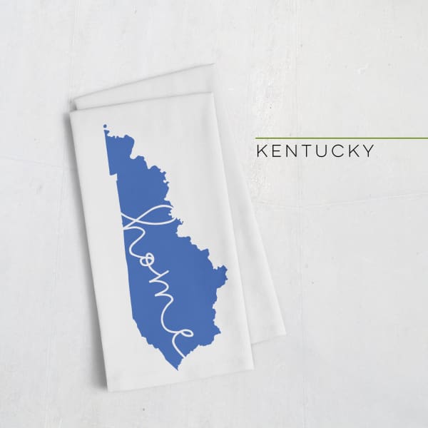 Kentucky ’home’ state silhouette - Tea Towel / Blue - Home Silhouette