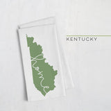 Kentucky ’home’ state silhouette - Tea Towel / DarkGreen - Home Silhouette