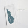 Kentucky ’home’ state silhouette - Tea Towel / DarkSlateGray - Home Silhouette