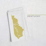 Kentucky ’home’ state silhouette - Tea Towel / GoldenRod - Home Silhouette