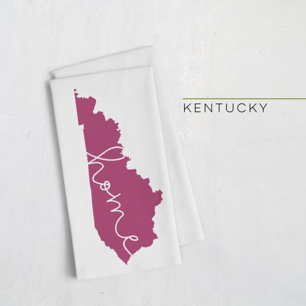 Kentucky ’home’ state silhouette - Tea Towel / Maroon - Home Silhouette