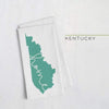 Kentucky ’home’ state silhouette - Tea Towel / Turquoise - Home Silhouette