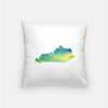 Kentucky state watercolor - Pillow | Square / Yellow + Teal - State Watercolor
