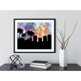 Key West Florida geometric skyline - 5x7 Unframed Print / RebeccaPurple - Geometric Skyline