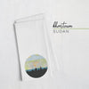 Khartoum Sudan city skyline with vintage Khartoum map - Tea Towel - City Map Skyline