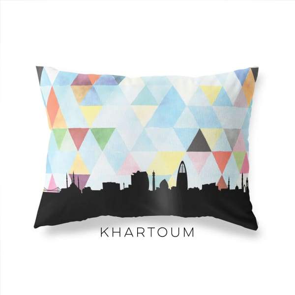 Khartoum Sudan geometric skyline - Pillow | Lumbar / LightSkyBlue - Geometric Skyline