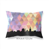 Khartoum Sudan geometric skyline - Pillow | Lumbar / RebeccaPurple - Geometric Skyline
