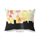 Kigali Rwanda geometric skyline - Pillow | Lumbar / Yellow - Geometric Skyline