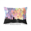 Kinshasa DR Congo geometric skyline - Pillow | Lumbar / RebeccaPurple - Geometric Skyline