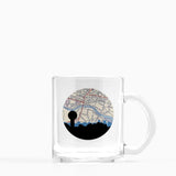 Knoxville Tennessee city skyline with vintage Knoxville map - Mug | Glass Mug - City Map Skyline