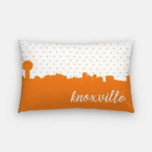 Knoxville Tennessee polka dot skyline - Pillow | Lumbar / DarkOrange - Polka Dot Skyline