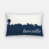 Knoxville Tennessee polka dot skyline - Pillow | Lumbar / Navy - Polka Dot Skyline