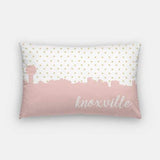 Knoxville Tennessee polka dot skyline - Pillow | Lumbar / Pink - Polka Dot Skyline