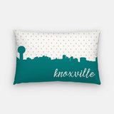 Knoxville Tennessee polka dot skyline - Pillow | Lumbar / Teal - Polka Dot Skyline