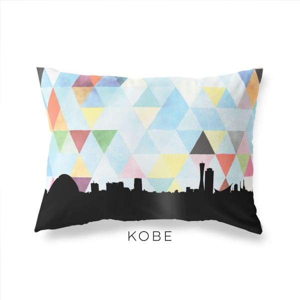 Kobe Japan geometric skyline - Pillow | Lumbar / LightSkyBlue - Geometric Skyline