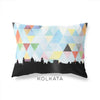 Kolkata India geometric skyline - Pillow | Lumbar / LightSkyBlue - Geometric Skyline