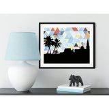 Kona Hawaii geometric skyline - 5x7 Unframed Print / LightSkyBlue - Geometric Skyline
