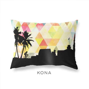 Kona Hawaii geometric skyline - Pillow | Lumbar / Yellow - Geometric Skyline