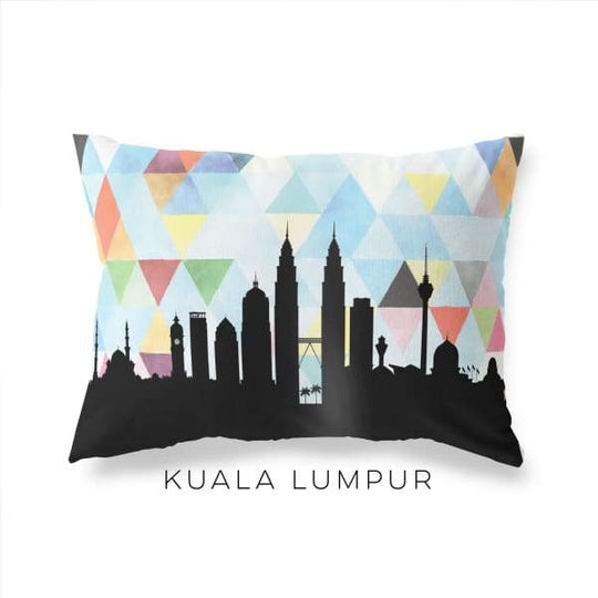 Kuala Lumpur Malaysia geometric skyline - Pillow | Lumbar / LightSkyBlue - Geometric Skyline