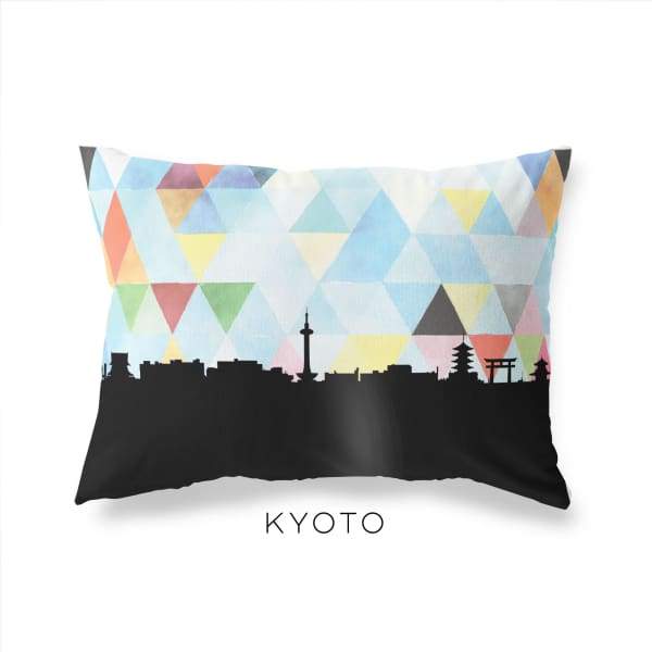 Kyoto Japan geometric skyline - Pillow | Lumbar / LightSkyBlue - Geometric Skyline