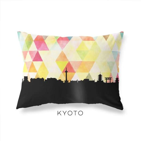 Kyoto Japan geometric skyline - Pillow | Lumbar / Yellow - Geometric Skyline