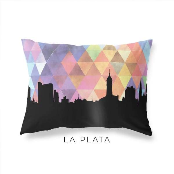 La Plata Argentina geometric skyline - Pillow | Lumbar / RebeccaPurple - Geometric Skyline