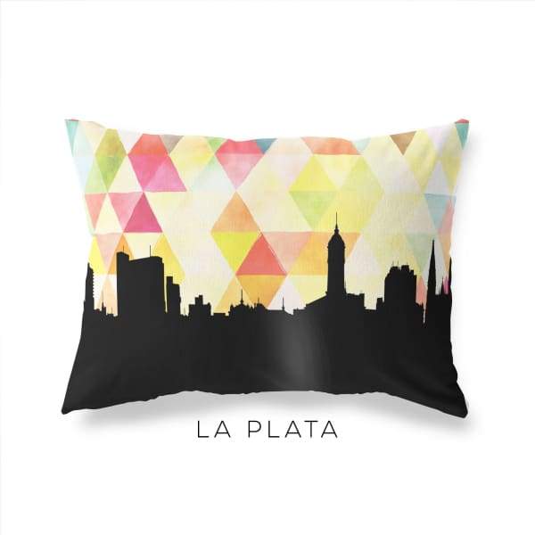 La Plata Argentina geometric skyline - Pillow | Lumbar / Yellow - Geometric Skyline