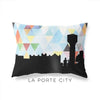 La Porte City Iowa geometric skyline - Pillow | Lumbar / LightSkyBlue - Geometric Skyline