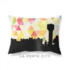 La Porte City Iowa geometric skyline - Pillow | Lumbar / Yellow - Geometric Skyline