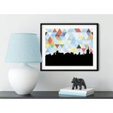 Lagos Nigeria geometric skyline - 5x7 Unframed Print / LightSkyBlue - Geometric Skyline