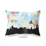 Lagos Nigeria geometric skyline - Pillow | Lumbar / LightSkyBlue - Geometric Skyline