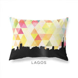 Lagos Nigeria geometric skyline - Pillow | Lumbar / Yellow - Geometric Skyline