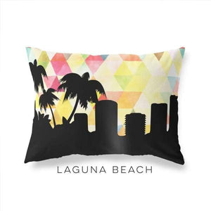 Laguna Beach California geometric skyline - Pillow | Lumbar / Yellow - Geometric Skyline