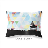 Lake Bluff Illinois geometric skyline - Pillow | Lumbar / LightSkyBlue - Geometric Skyline