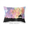Lake Bluff Illinois geometric skyline - Pillow | Lumbar / RebeccaPurple - Geometric Skyline