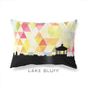 Lake Bluff Illinois geometric skyline - Pillow | Lumbar / Yellow - Geometric Skyline