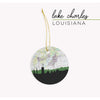 Lake Charles Louisiana city skyline with vintage Lake Charles map - Ornament - City Map Skyline