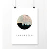 Lancaster Pennsylvania city skyline with vintage Lancaster map - 5x7 Unframed Print - City Map Skyline