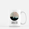 Lancaster Pennsylvania city skyline with vintage Lancaster map - Mug | 15 oz - City Map Skyline