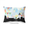 Langkawi Malaysia geometric skyline - Pillow | Lumbar / LightSkyBlue - Geometric Skyline