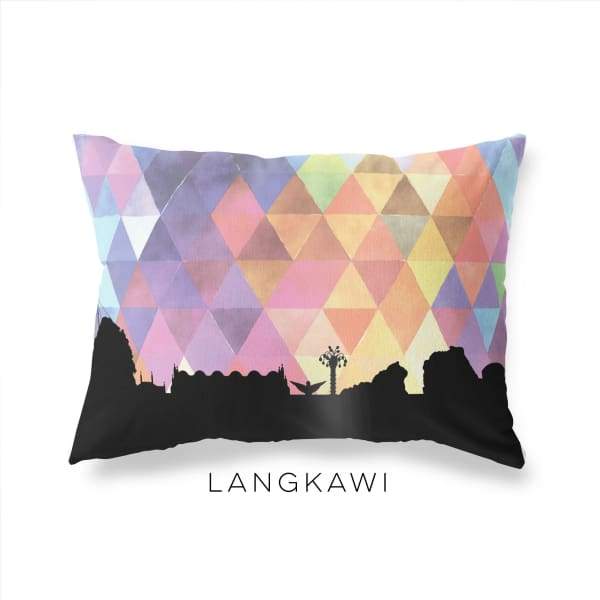 Langkawi Malaysia geometric skyline - Pillow | Lumbar / RebeccaPurple - Geometric Skyline