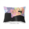 Laurel Mississippi geometric skyline - Pillow | Lumbar / RebeccaPurple - Geometric Skyline