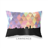 Lawrence Kansas geometric skyline - Pillow | Lumbar / RebeccaPurple - Geometric Skyline